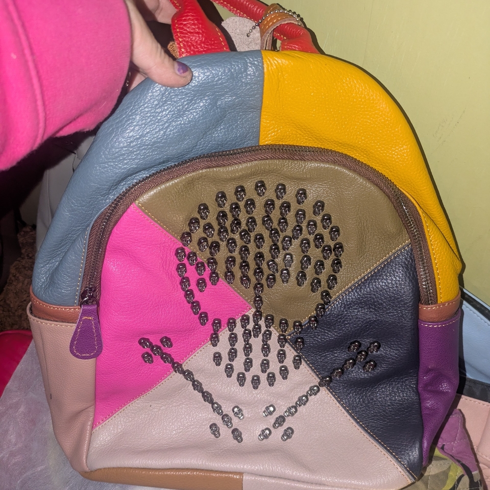 Multicolor Patchwork Backpack - image 1